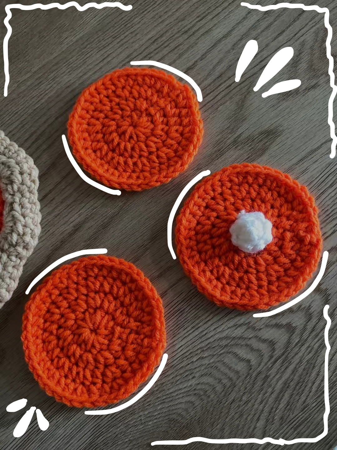Pumpkin pie coaster set