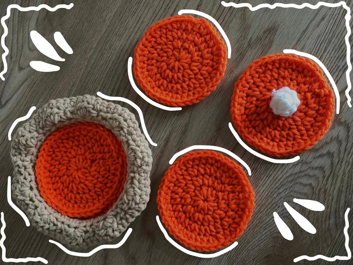 Pumpkin pie coaster set
